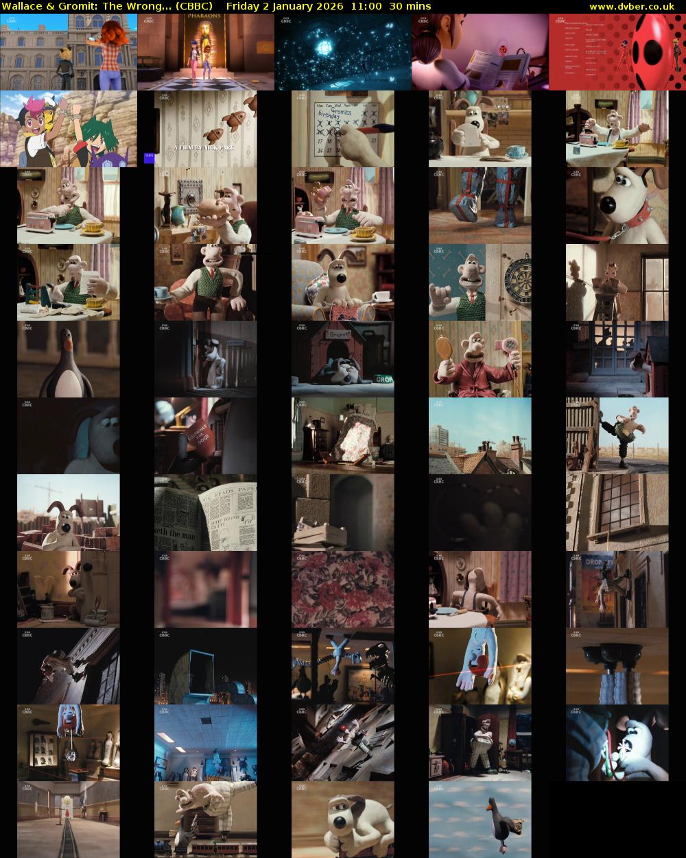 Wallace & Gromit: The Wrong... (CBBC) Friday 2 January 2026 11:00 - 11:30