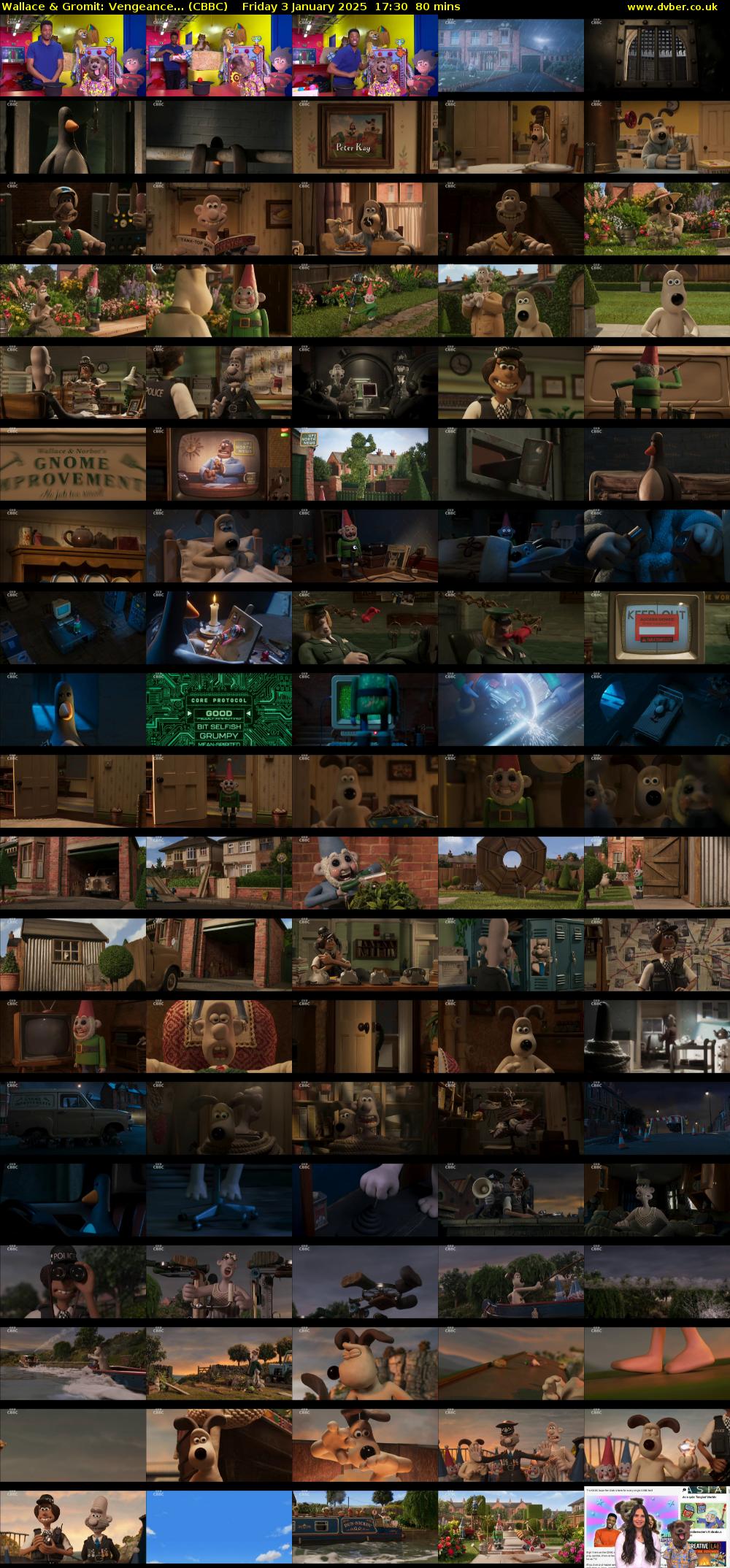 Wallace & Gromit: Vengeance... (CBBC) Friday 3 January 2025 17:30 - 18:50