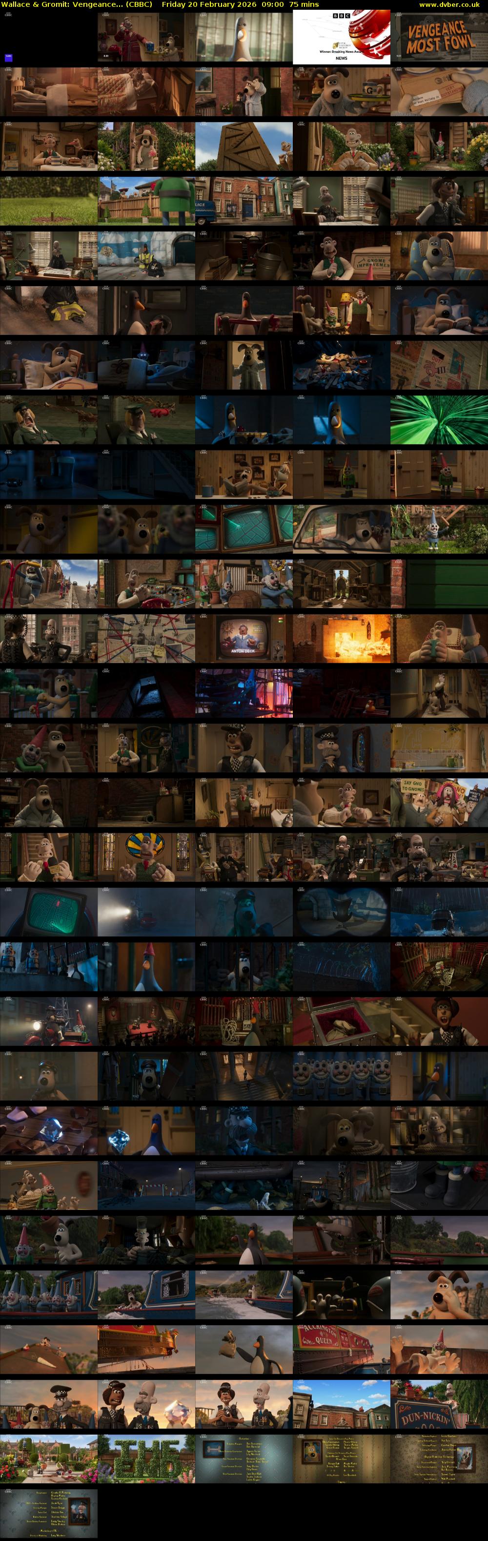 Wallace & Gromit: Vengeance... (CBBC) Friday 20 February 2026 09:00 - 10:15