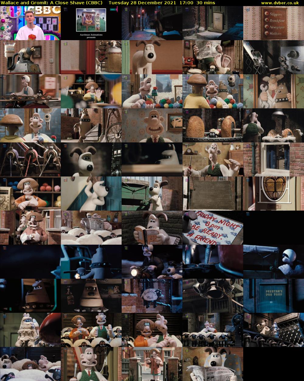 Wallace and Gromit: A Close Shave (CBBC) Tuesday 28 December 2021 17:00 - 17:30