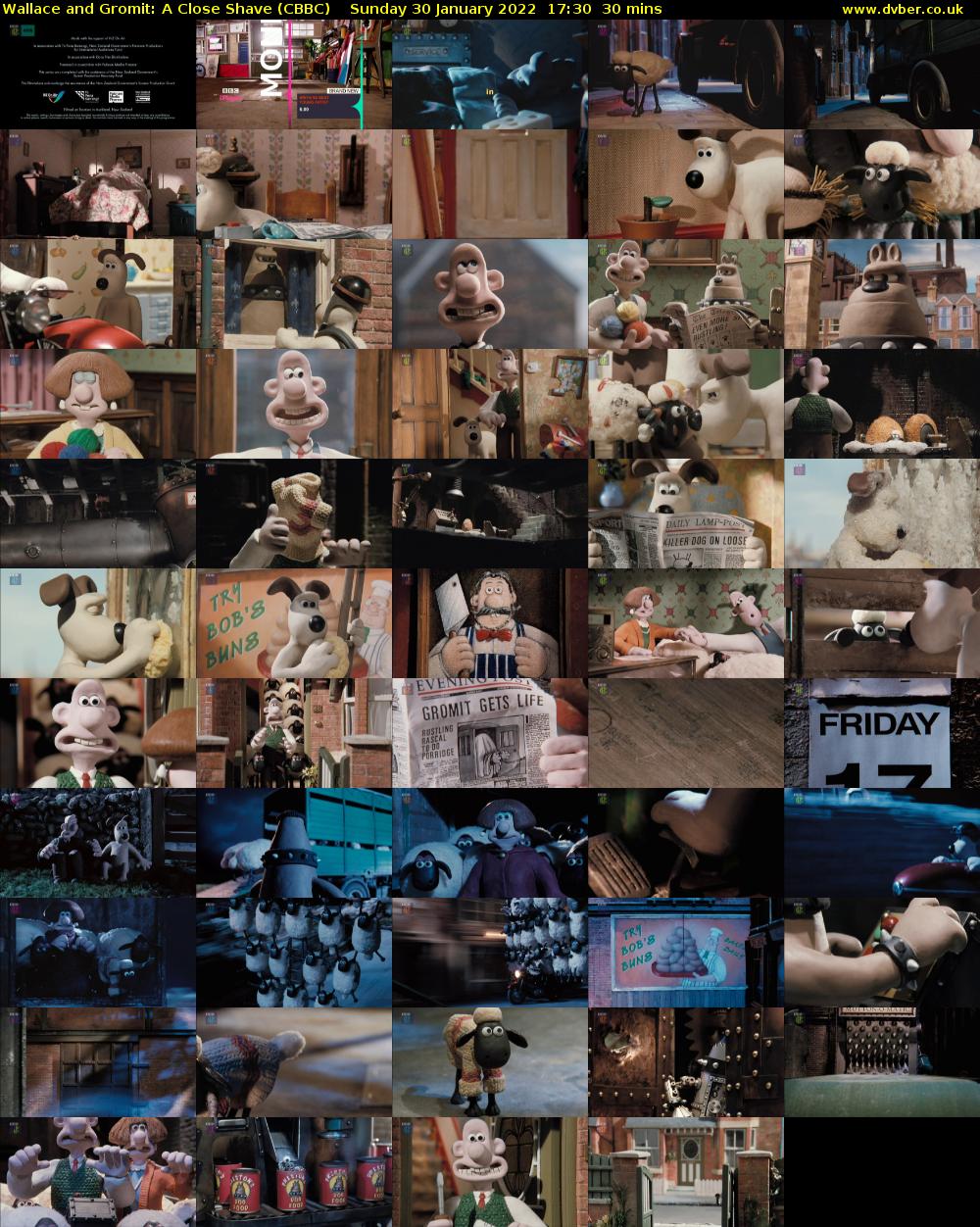 Wallace and Gromit: A Close Shave (CBBC) Sunday 30 January 2022 17:30 - 18:00
