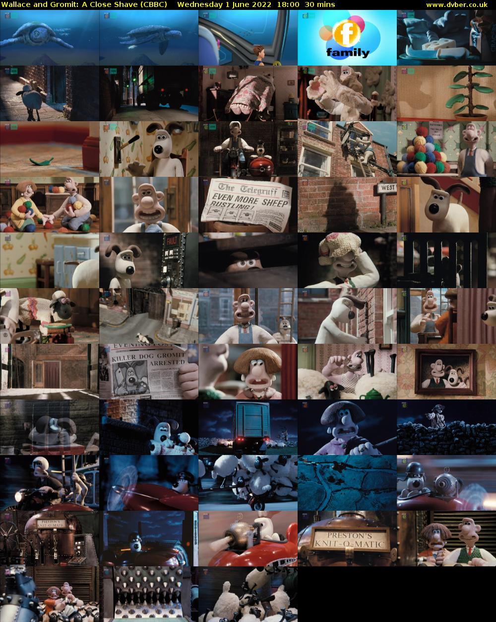 Wallace and Gromit: A Close Shave (CBBC) Wednesday 1 June 2022 18:00 - 18:30