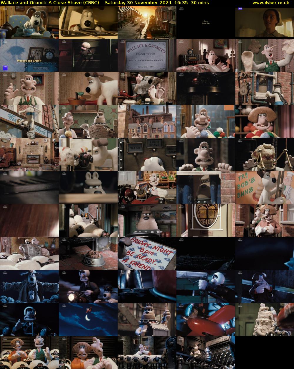 Wallace and Gromit: A Close Shave (CBBC) Saturday 30 November 2024 16:35 - 17:05