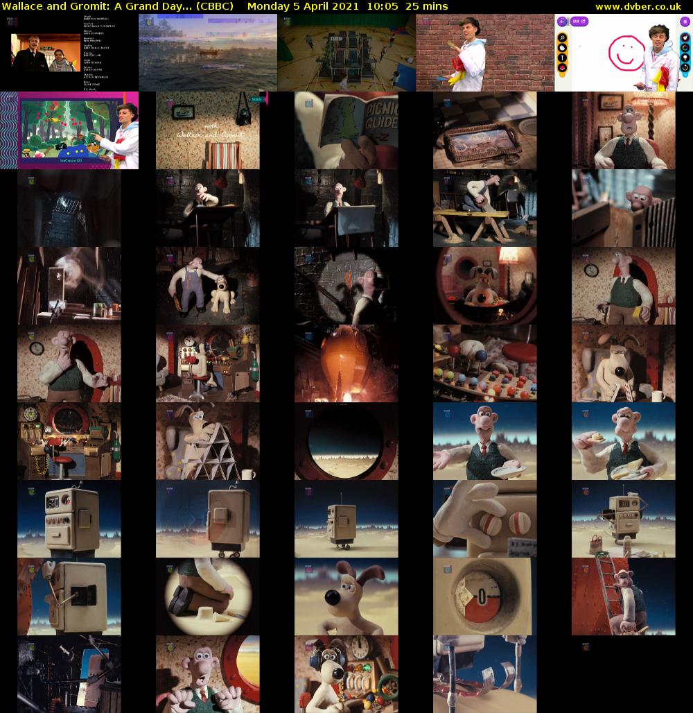 Wallace and Gromit: A Grand Day... (CBBC) Monday 5 April 2021 10:05 - 10:30