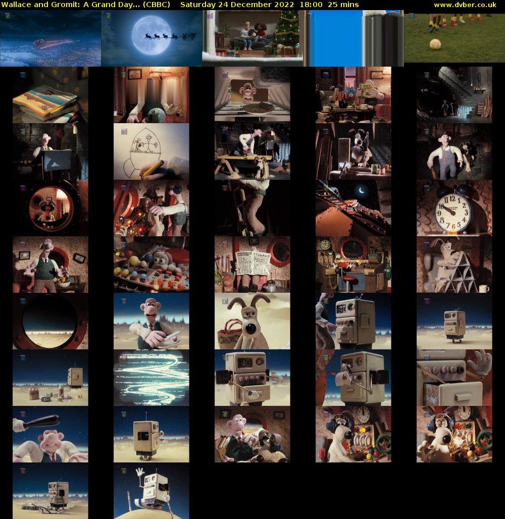 Wallace and Gromit: A Grand Day... (CBBC) Saturday 24 December 2022 18:00 - 18:25