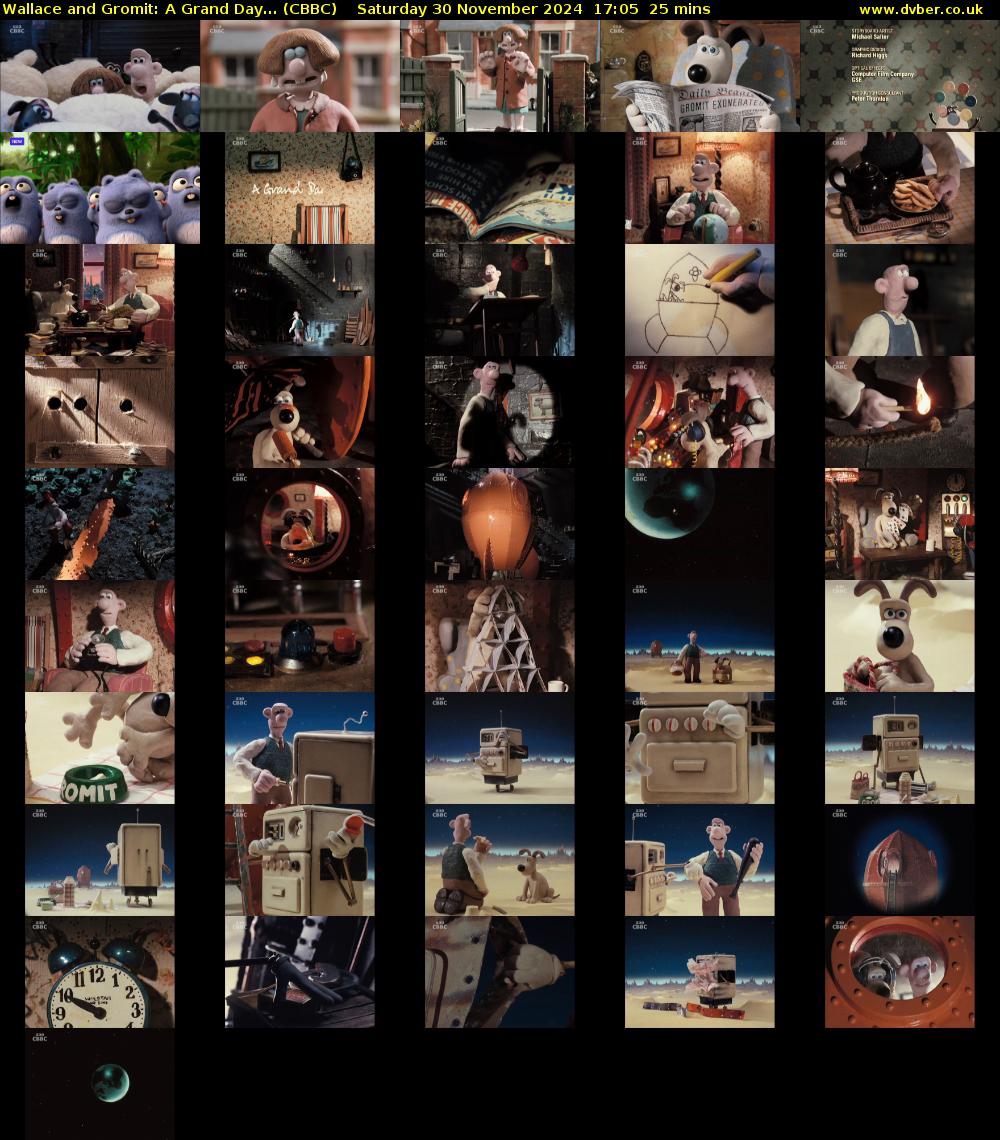 Wallace and Gromit: A Grand Day... (CBBC) Saturday 30 November 2024 17:05 - 17:30