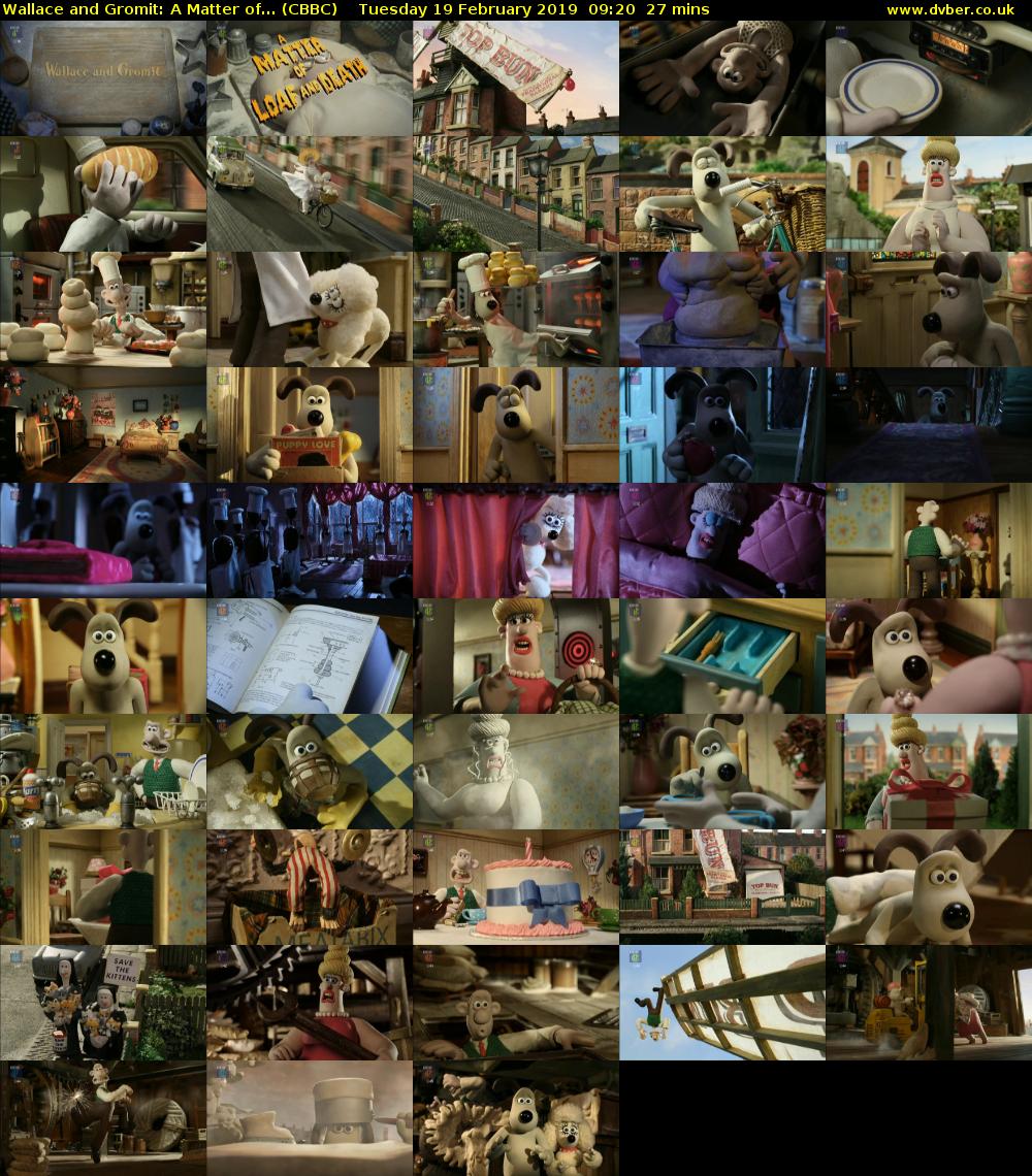 Wallace and Gromit: A Matter of... (CBBC) Tuesday 19 February 2019 09:20 - 09:47