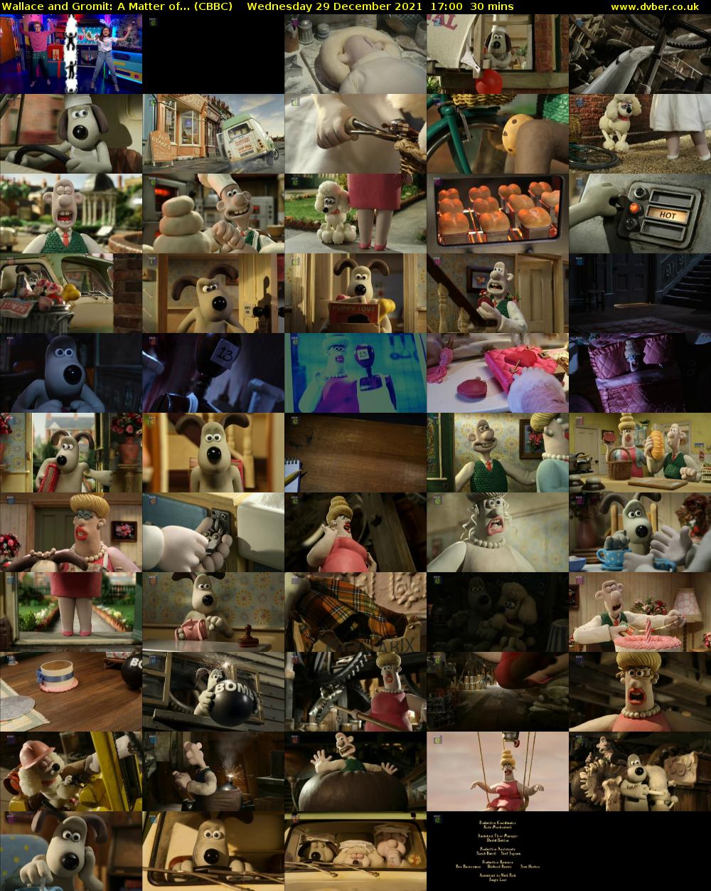 Wallace and Gromit: A Matter of... (CBBC) Wednesday 29 December 2021 17:00 - 17:30