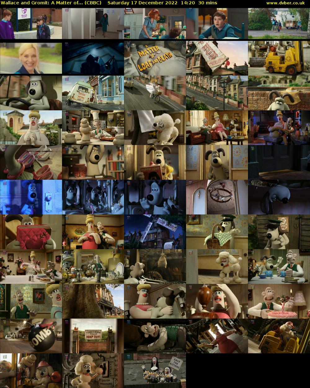 Wallace and Gromit: A Matter of... (CBBC) Saturday 17 December 2022 14:20 - 14:50