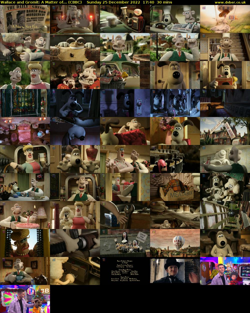 Wallace and Gromit: A Matter of... (CBBC) Sunday 25 December 2022 17:40 - 18:10