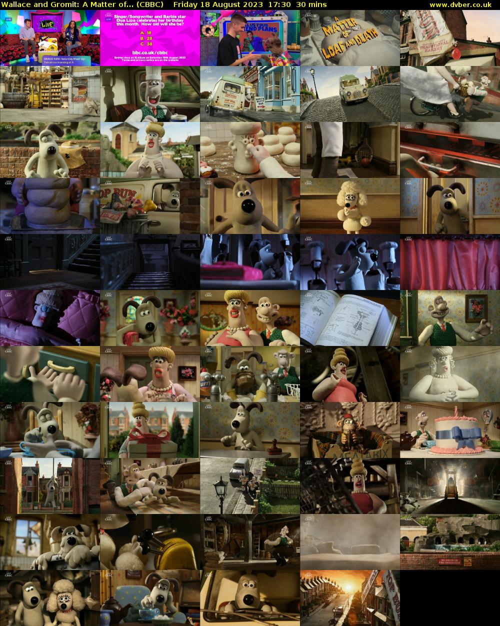 Wallace and Gromit: A Matter of... (CBBC) Friday 18 August 2023 17:30 - 18:00