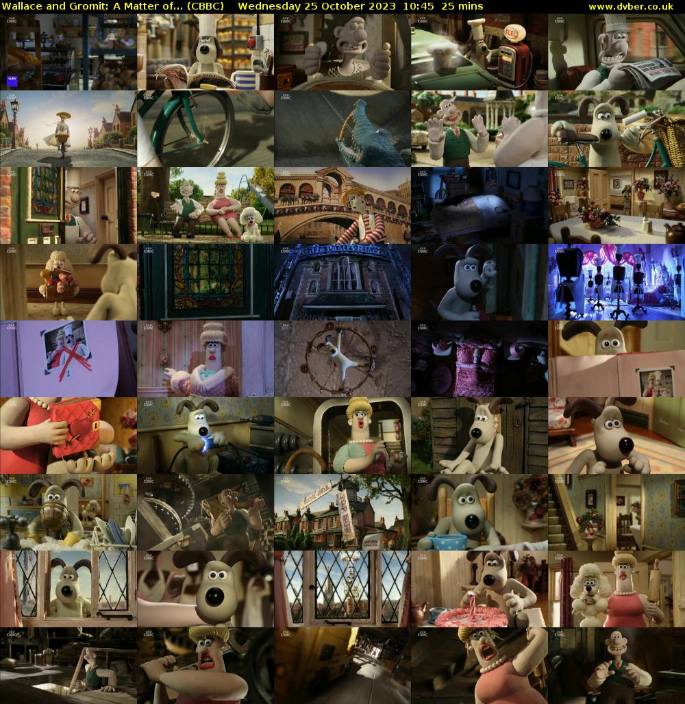 Wallace and Gromit: A Matter of... (CBBC) Wednesday 25 October 2023 10:45 - 11:10