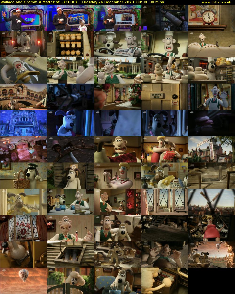 Wallace and Gromit: A Matter of... (CBBC) Tuesday 26 December 2023 08:30 - 09:00