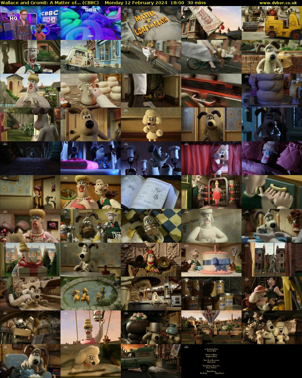 Wallace and Gromit: A Matter of... (CBBC) Monday 12 February 2024 18:00 - 18:30