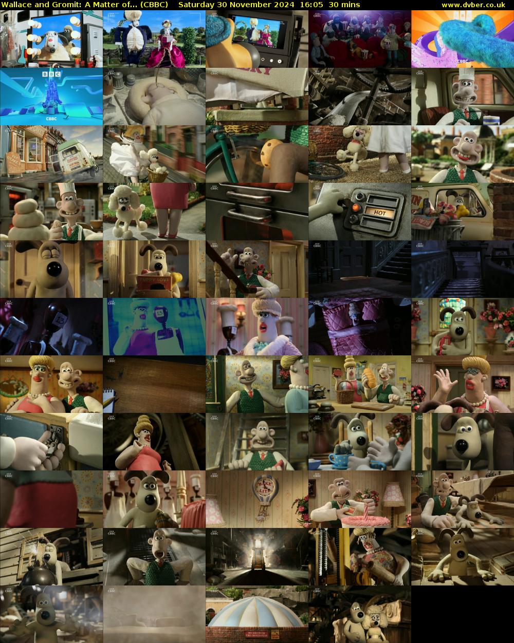 Wallace and Gromit: A Matter of... (CBBC) Saturday 30 November 2024 16:05 - 16:35