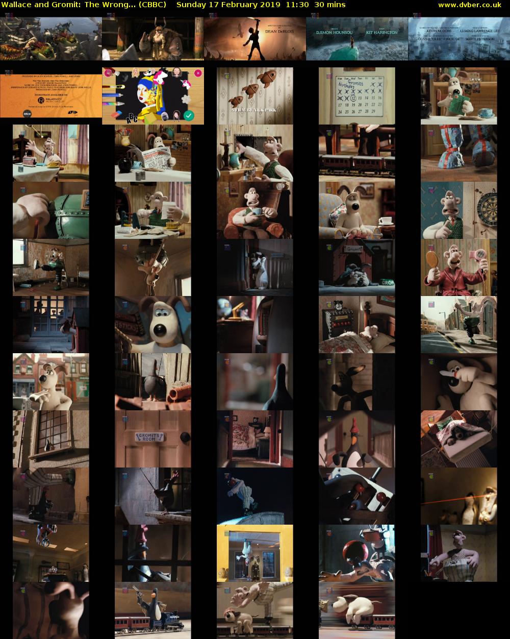Wallace and Gromit: The Wrong... (CBBC) Sunday 17 February 2019 11:30 - 12:00