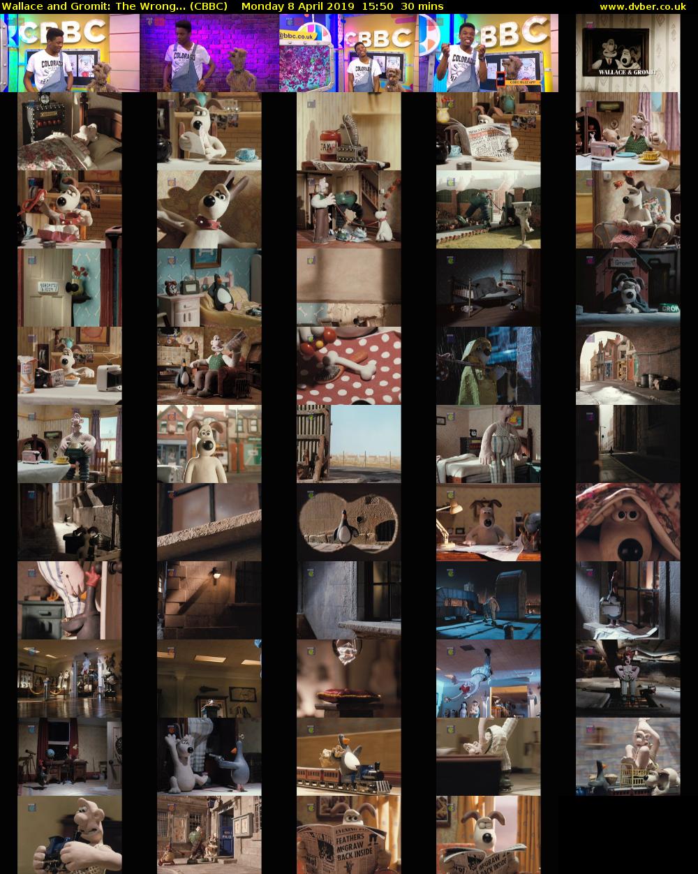 Wallace and Gromit: The Wrong... (CBBC) Monday 8 April 2019 15:50 - 16:20