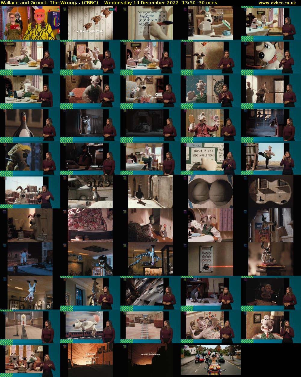 Wallace and Gromit: The Wrong... (CBBC) Wednesday 14 December 2022 13:50 - 14:20
