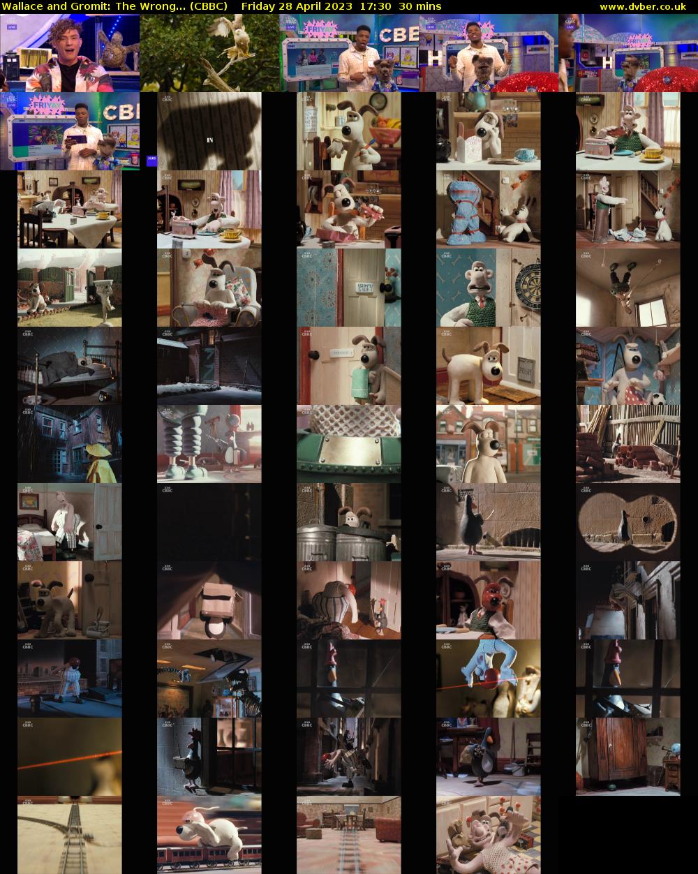 Wallace and Gromit: The Wrong... (CBBC) Friday 28 April 2023 17:30 - 18:00