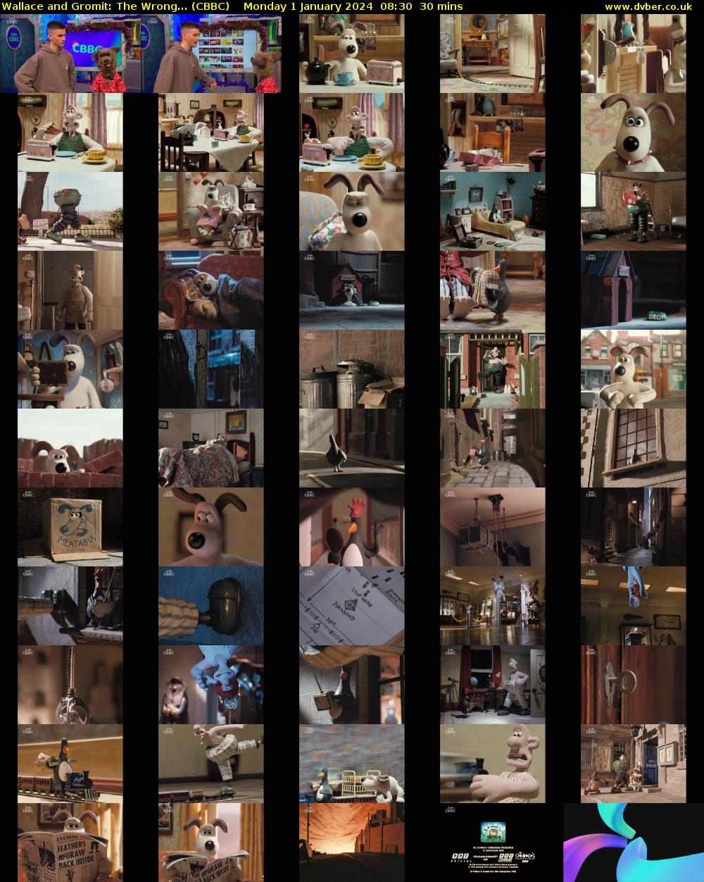 Wallace and Gromit: The Wrong... (CBBC) Monday 1 January 2024 08:30 - 09:00