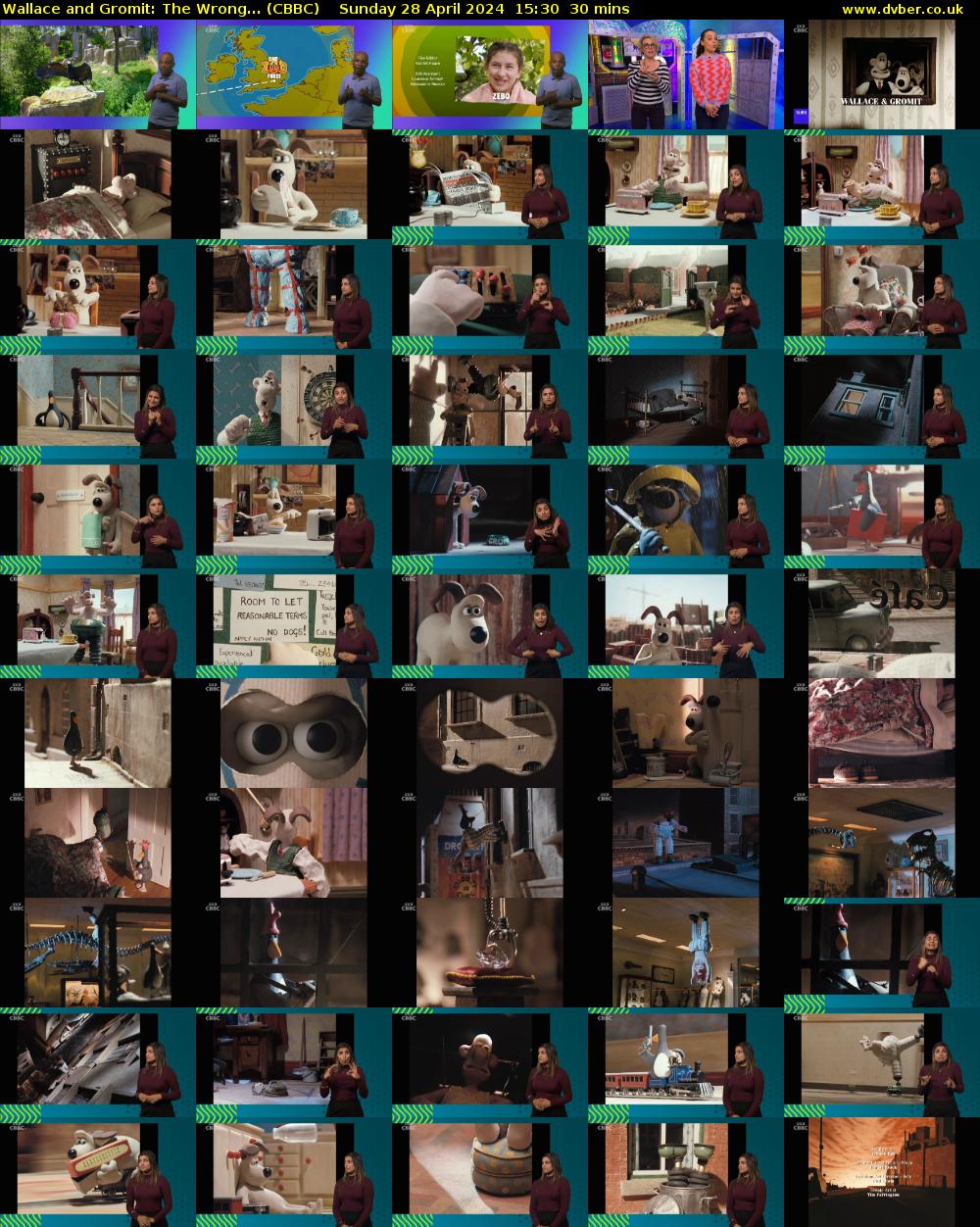 Wallace and Gromit: The Wrong... (CBBC) Sunday 28 April 2024 15:30 - 16:00