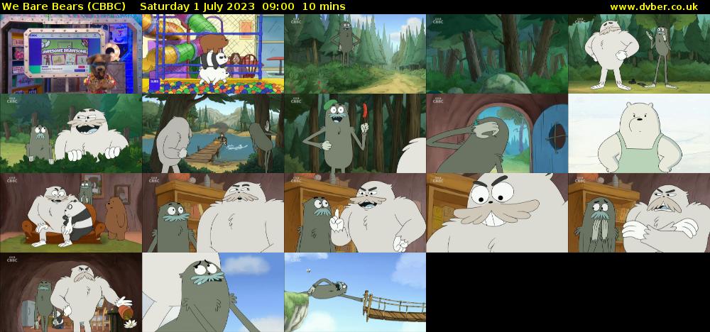 We Bare Bears (CBBC) Saturday 1 July 2023 09:00 - 09:10