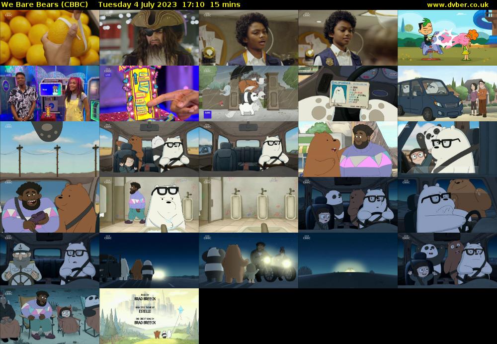 We Bare Bears (CBBC) Tuesday 4 July 2023 17:10 - 17:25