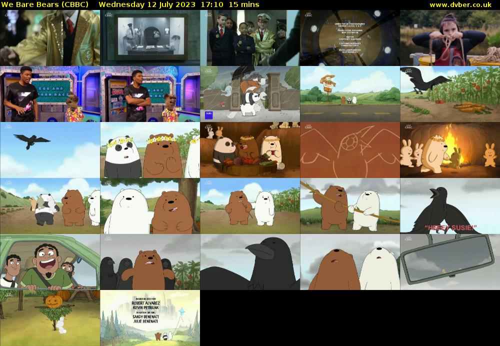 We Bare Bears (CBBC) Wednesday 12 July 2023 17:10 - 17:25