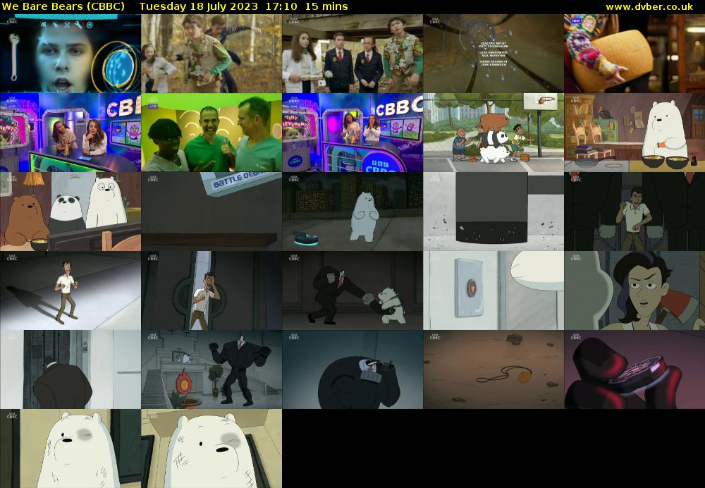 We Bare Bears (CBBC) Tuesday 18 July 2023 17:10 - 17:25
