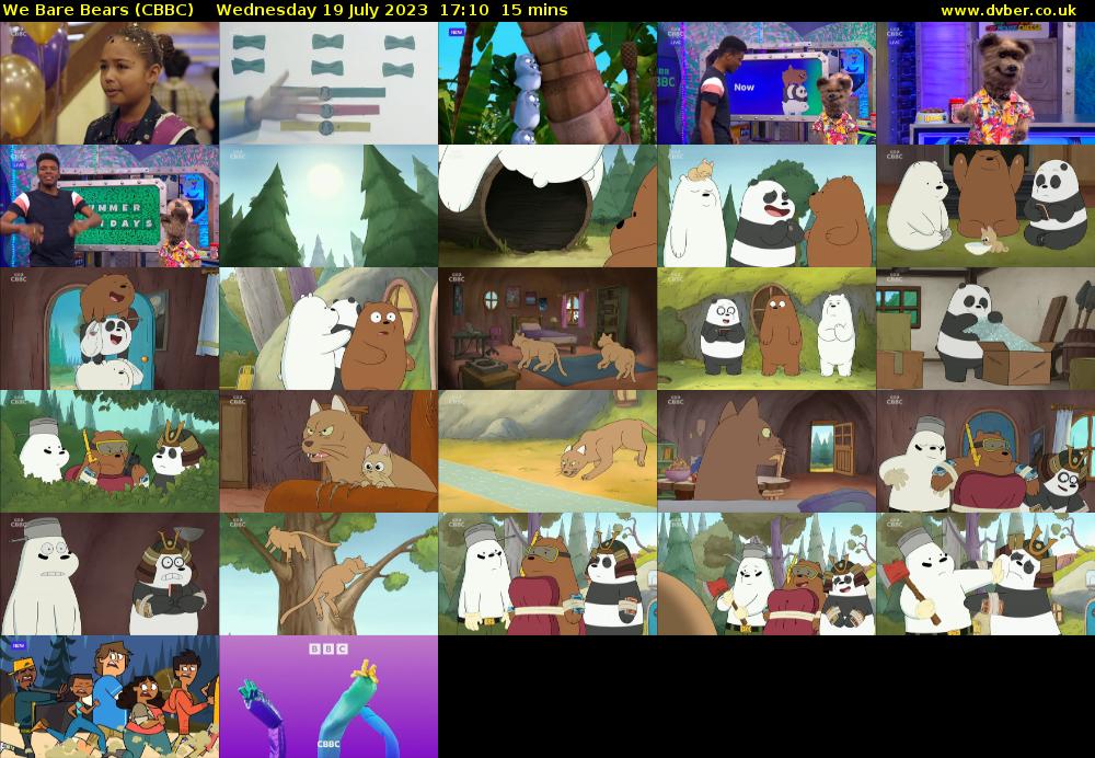 We Bare Bears (CBBC) Wednesday 19 July 2023 17:10 - 17:25