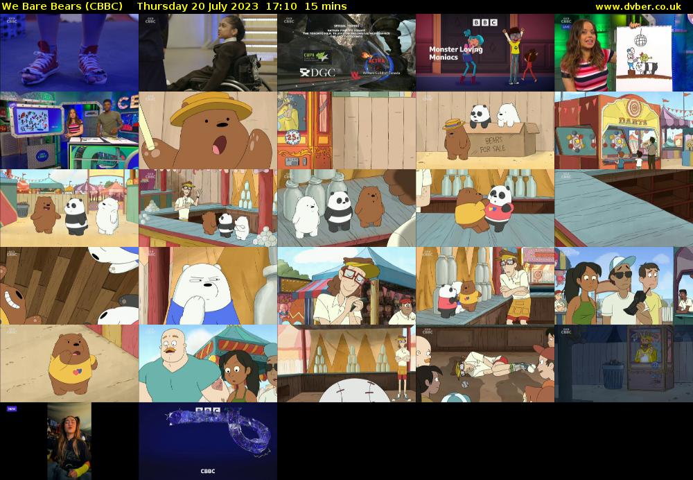 We Bare Bears (CBBC) Thursday 20 July 2023 17:10 - 17:25