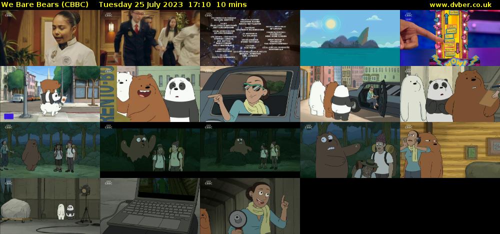 We Bare Bears (CBBC) Tuesday 25 July 2023 17:10 - 17:20