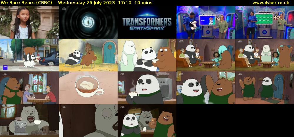 We Bare Bears (CBBC) Wednesday 26 July 2023 17:10 - 17:20