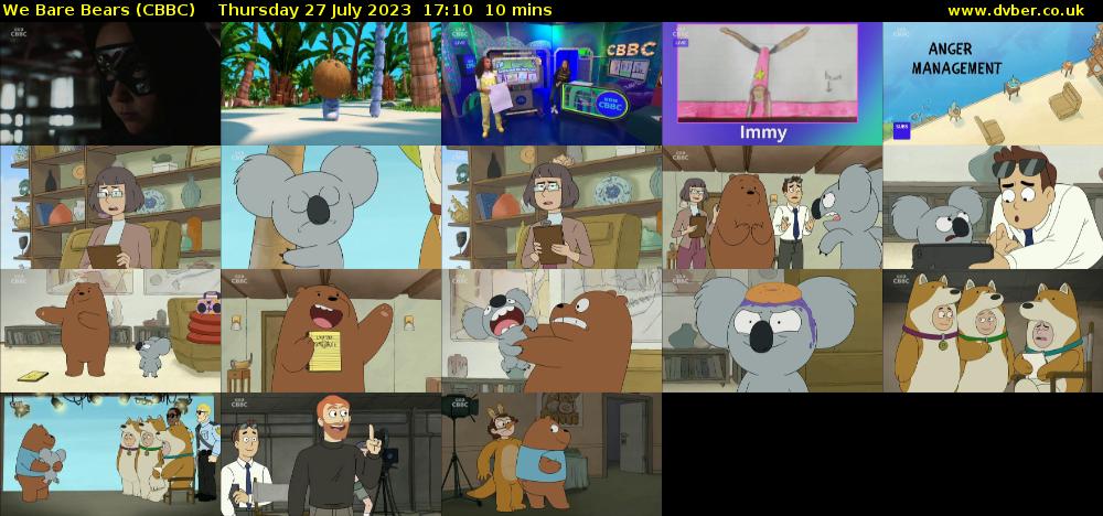 We Bare Bears (CBBC) Thursday 27 July 2023 17:10 - 17:20