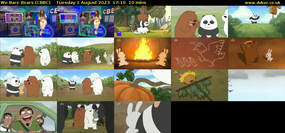 We Bare Bears (CBBC) Tuesday 1 August 2023 17:10 - 17:20