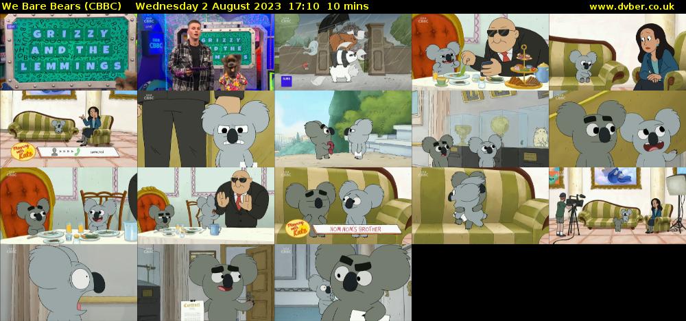 We Bare Bears (CBBC) Wednesday 2 August 2023 17:10 - 17:20