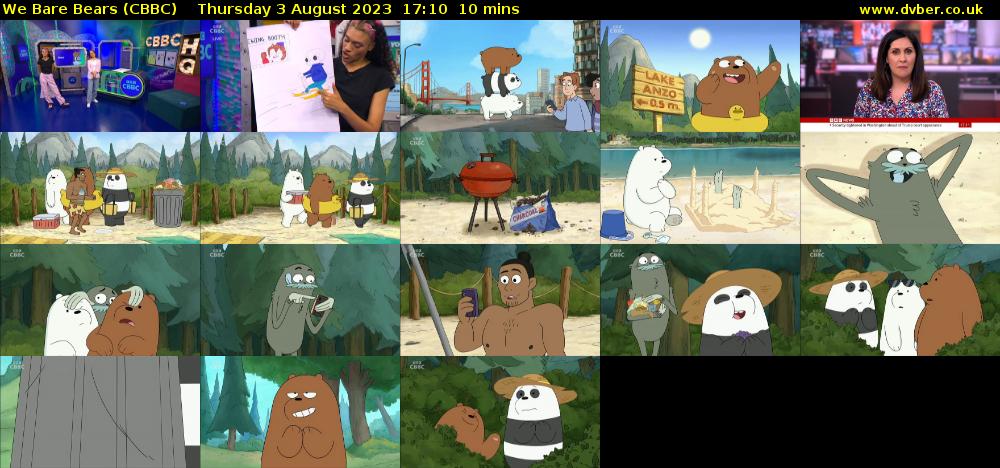 We Bare Bears (CBBC) Thursday 3 August 2023 17:10 - 17:20