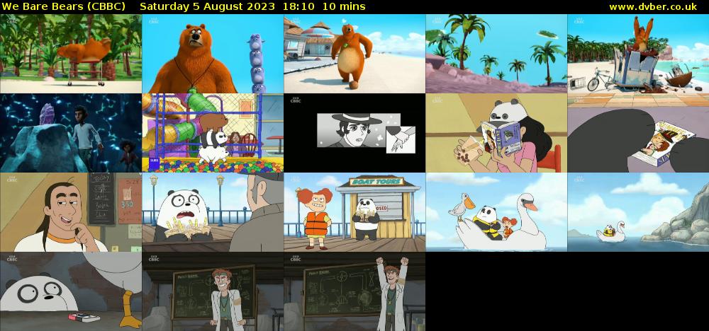 We Bare Bears (CBBC) Saturday 5 August 2023 18:10 - 18:20