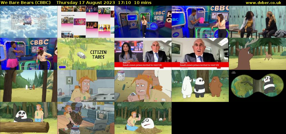 We Bare Bears (CBBC) Thursday 17 August 2023 17:10 - 17:20