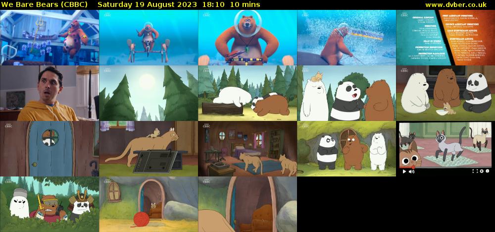 We Bare Bears (CBBC) Saturday 19 August 2023 18:10 - 18:20