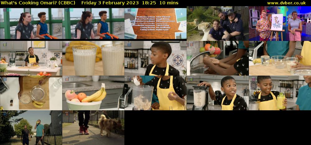 What's Cooking Omari? (CBBC) Friday 3 February 2023 18:25 - 18:35
