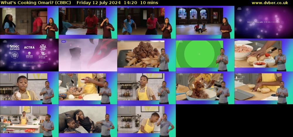 What's Cooking Omari? (CBBC) Friday 12 July 2024 14:20 - 14:30