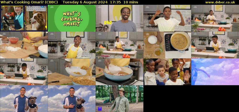 What's Cooking Omari? (CBBC) Tuesday 6 August 2024 17:35 - 17:45