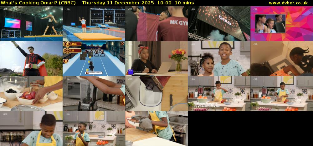 What's Cooking Omari? (CBBC) Thursday 11 December 2025 10:00 - 10:10