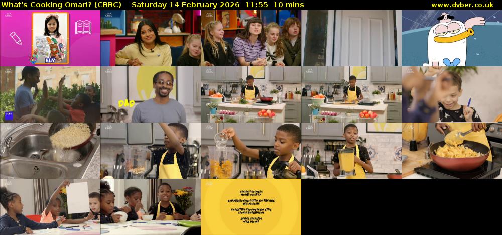 What's Cooking Omari? (CBBC) Saturday 14 February 2026 11:55 - 12:05