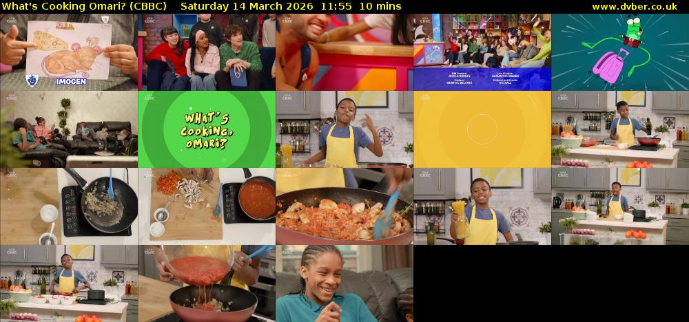 What's Cooking Omari? (CBBC) Saturday 14 March 2026 11:55 - 12:05