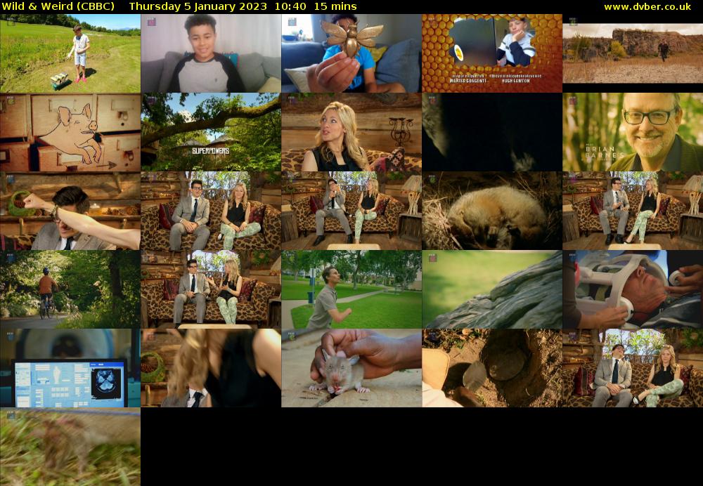 Wild & Weird (CBBC) Thursday 5 January 2023 10:40 - 10:55