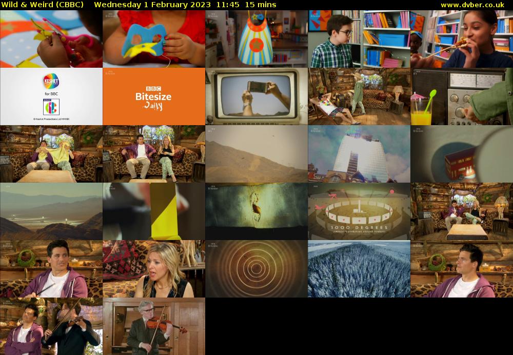 Wild & Weird (CBBC) Wednesday 1 February 2023 11:45 - 12:00