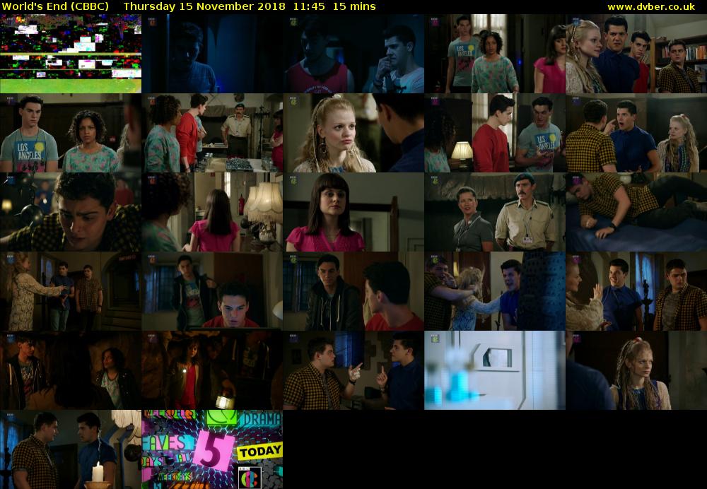 World's End (CBBC) Thursday 15 November 2018 11:45 - 12:00