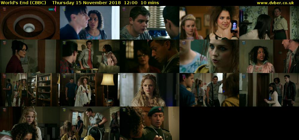 World's End (CBBC) Thursday 15 November 2018 12:00 - 12:10
